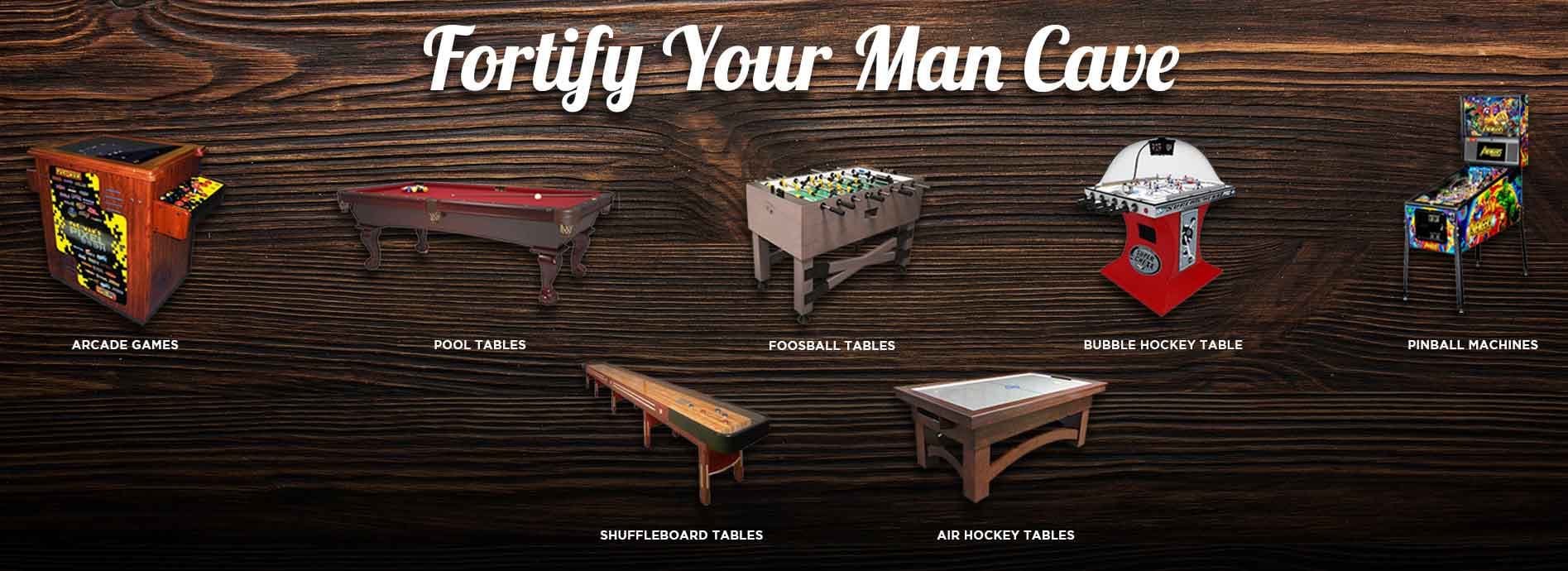 man cave games and furniture for sale by Game Exchange in Denver