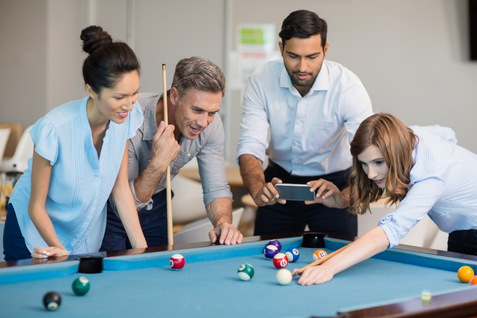 Adding Pool Table in an Office Space Promotes Friendship